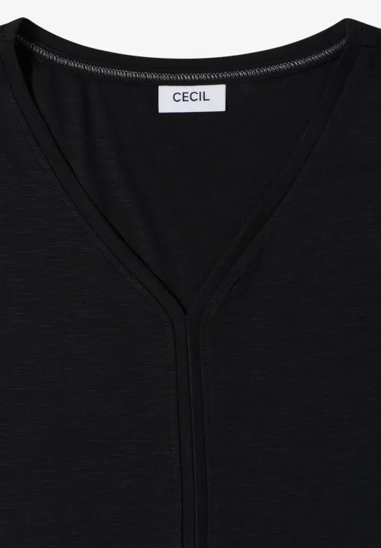 Kurzarm-Shirt mit V-Ausschnitt