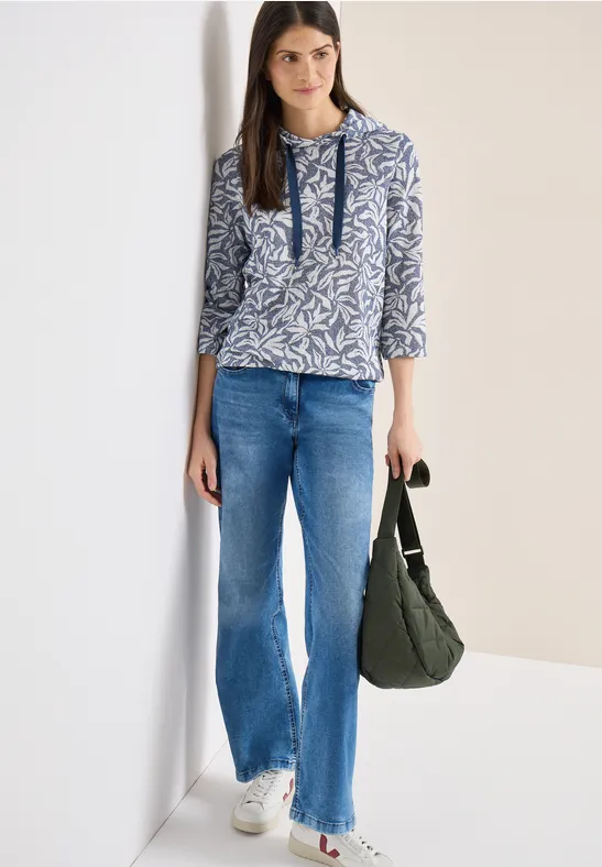 Hoodie-Shirt mit floralem Muster