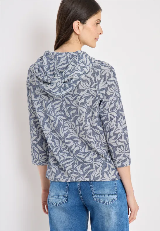 Hoodie-Shirt mit floralem Muster