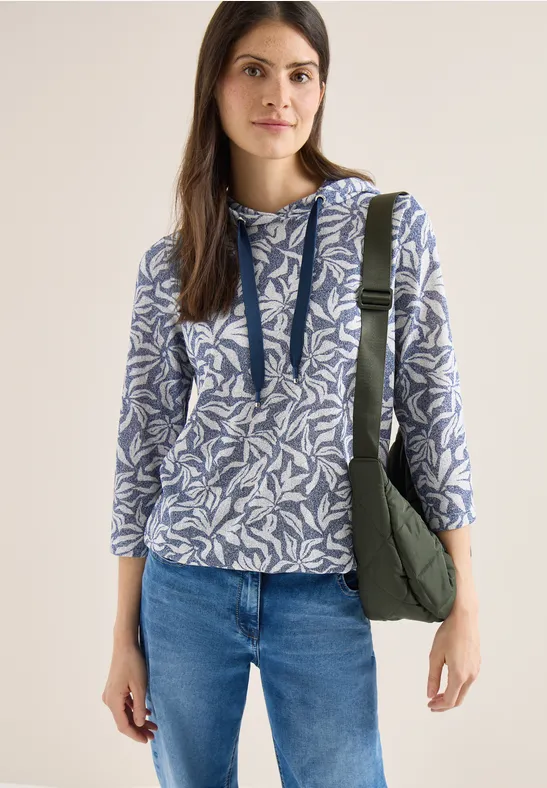 Hoodie-Shirt mit floralem Muster