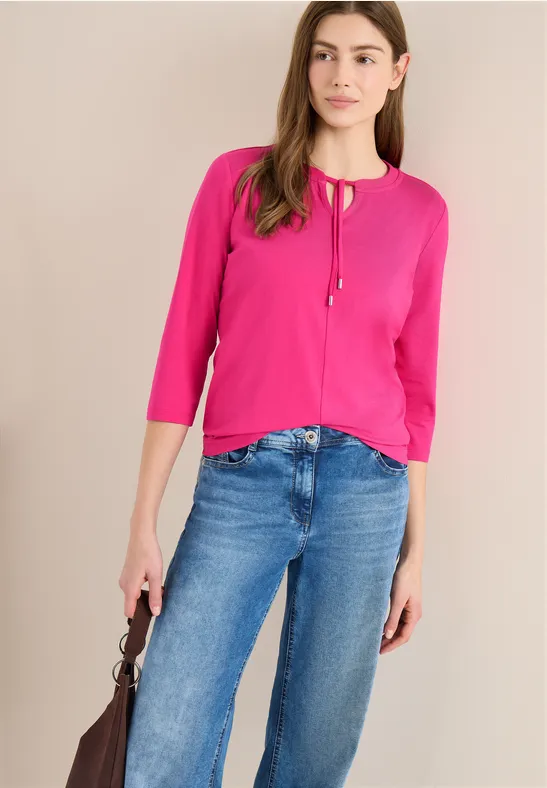 Shirt im Tunika-Stil mit Schlitz-Ausschnitt