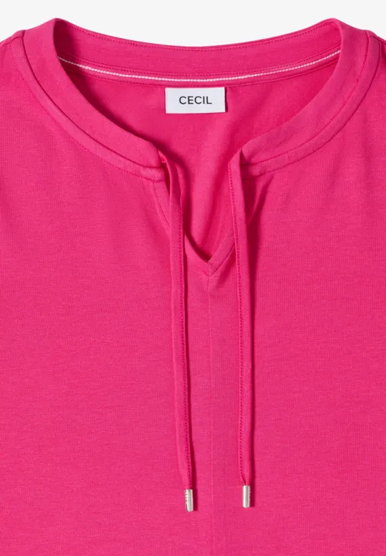 Shirt im Tunika-Stil mit Schlitz-Ausschnitt