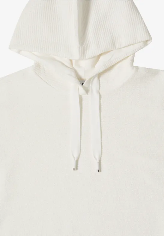 Strukturiertes Kurzarm-Hoodie-Shirt
