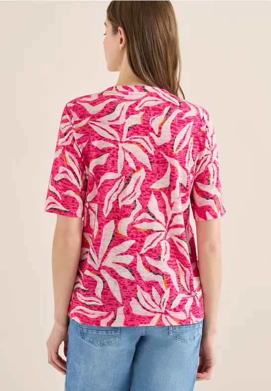 Feminines T-Shirt mit floralem Print