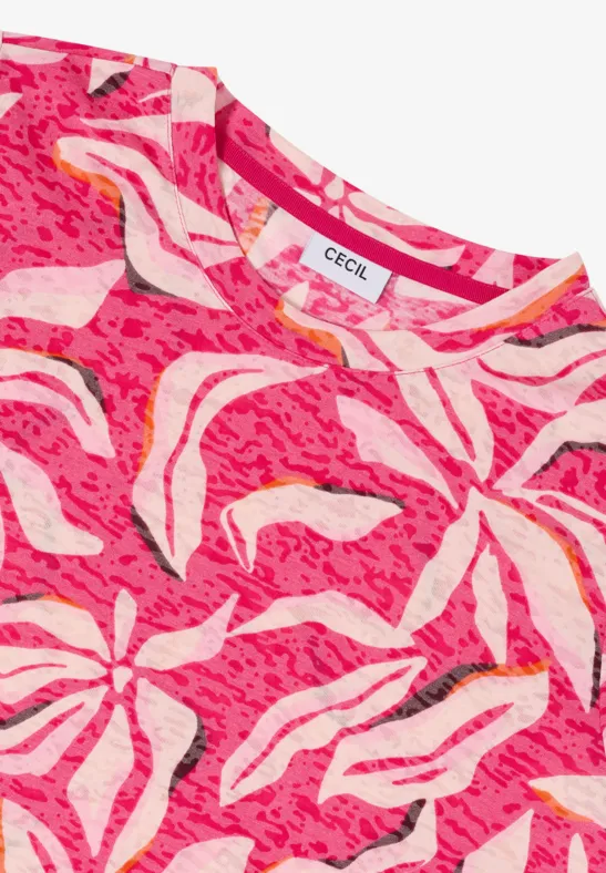 Feminines T-Shirt mit floralem Print