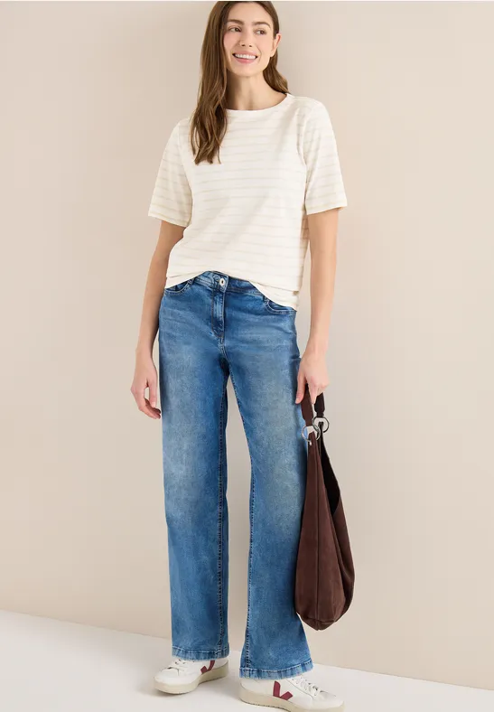 Fein gestreiftes U-Boot-Shirt