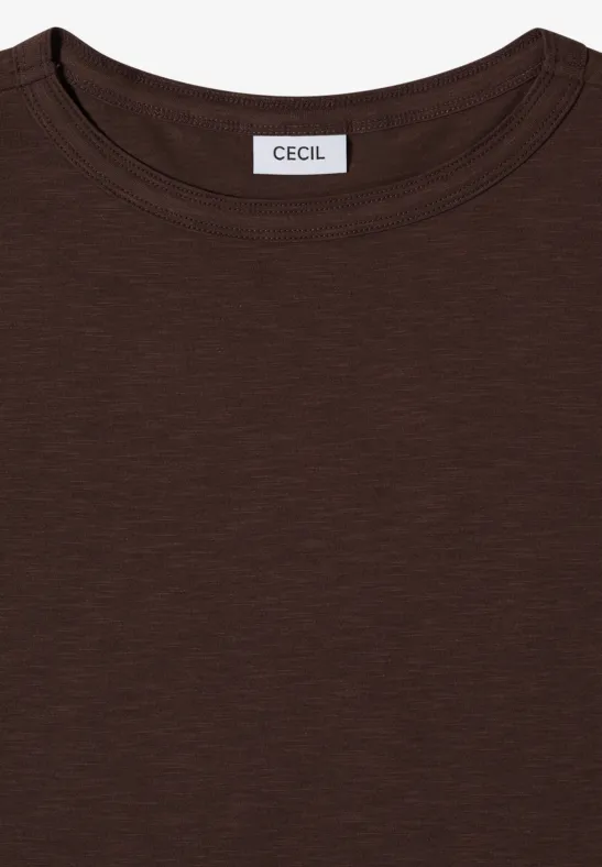 Kurzarm-T-Shirt mit U-Boot-Ausschnitt