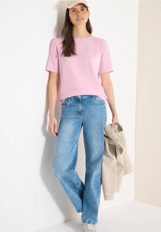 T-Shirt mit U-Boot-Ausschnitt