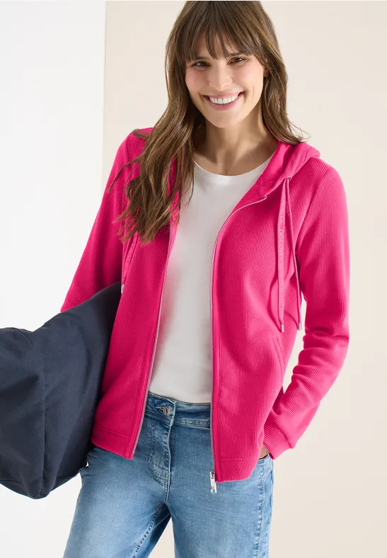 Sportive Hoodie-Jacke mit Reißverschluss