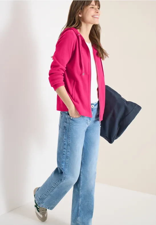 Sportive Hoodie-Jacke mit Reißverschluss