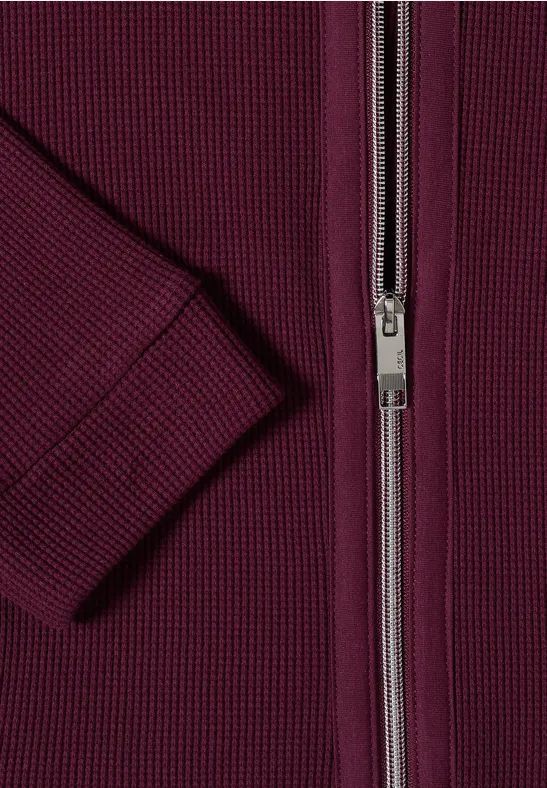 Strukturierte Hoodie-Jacke mit Taschen