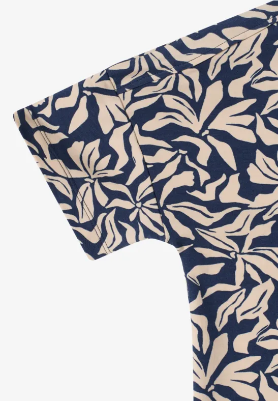 T-Shirt mit abstraktem Blätterprint