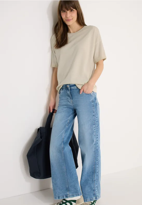 Übergroßes Garment-Dye Baumwoll-T-Shirt