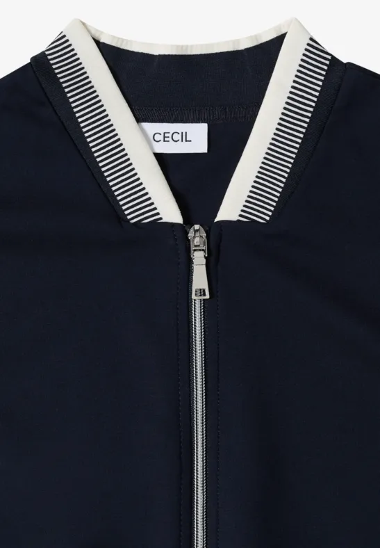 Jersey-Blouson mit Kontrastdetails