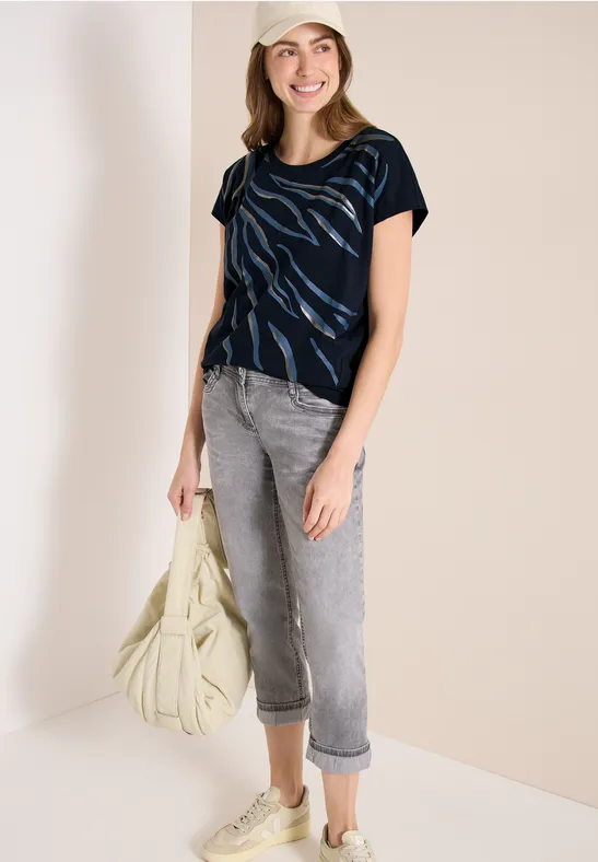 Baumwoll-T-Shirt mit Grafikprint