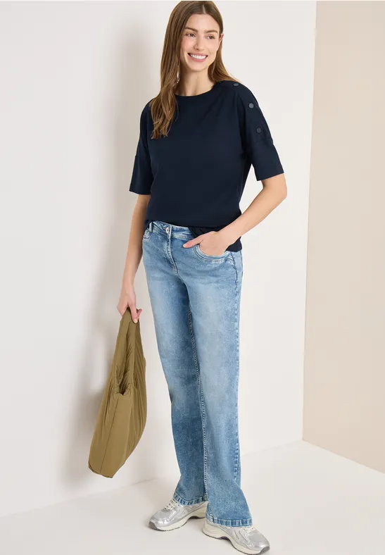 Lässiges T-Shirt mit Knopfdetails