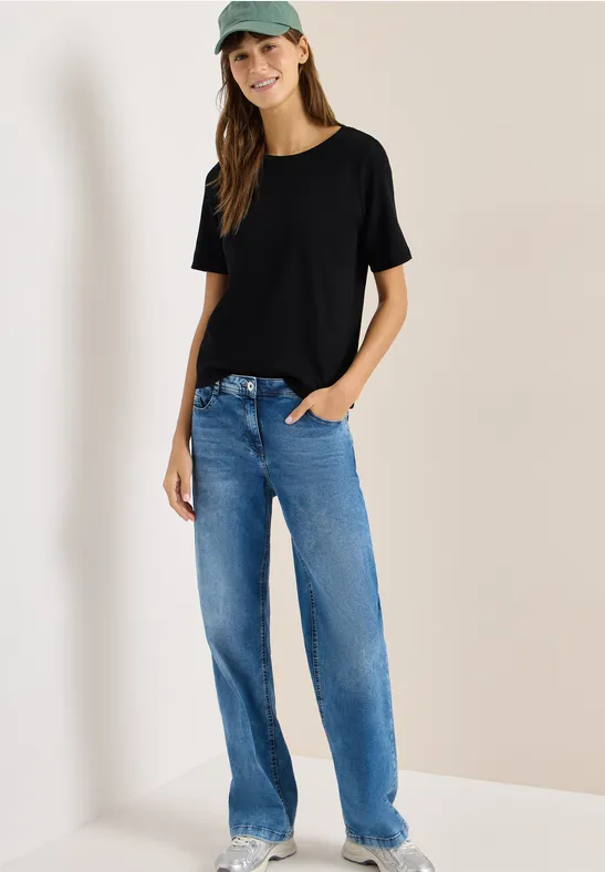 Rippshirt aus Baumwoll-Stretch