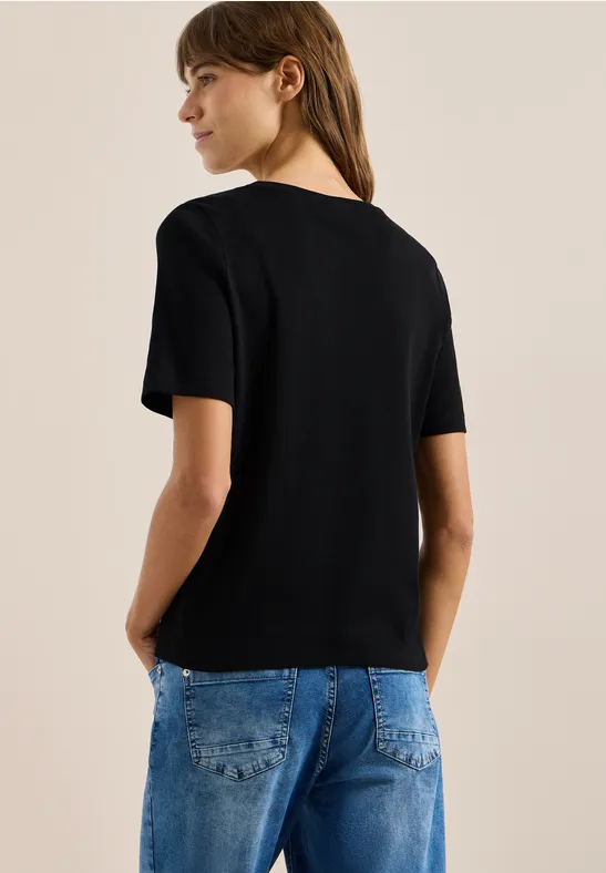Rippshirt aus Baumwoll-Stretch