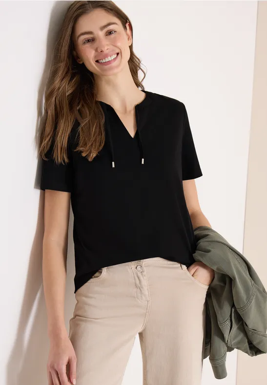 Lässiges Oberteil mit Split Neck