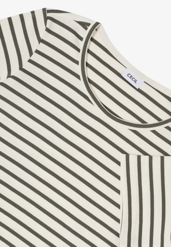 Gestreiftes Rippstrick-Shirt