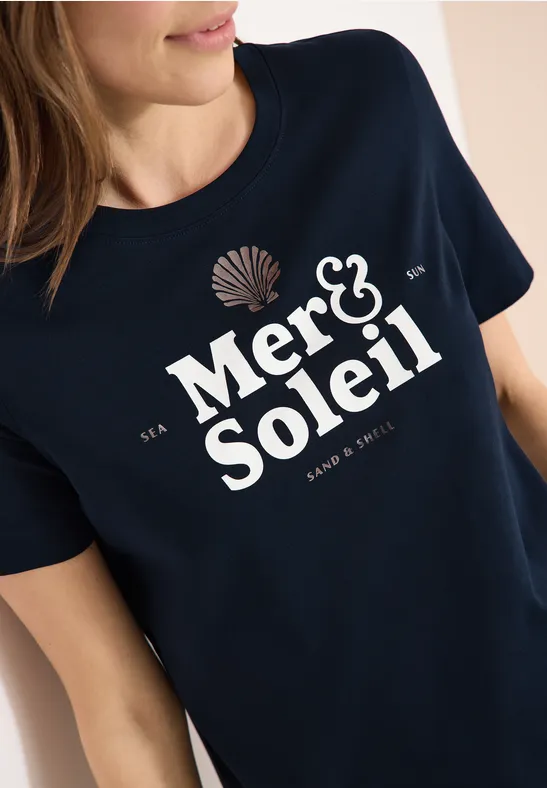 Jersey-T-Shirt mit maritimem Print