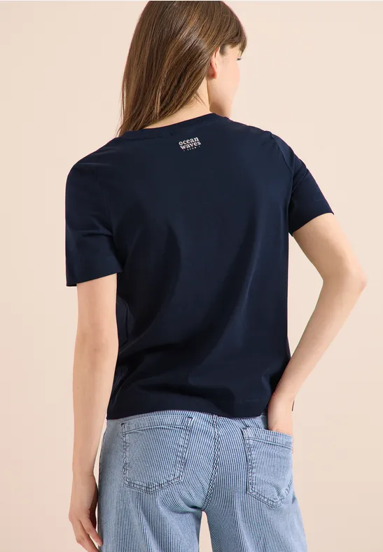Jersey-T-Shirt mit maritimem Print