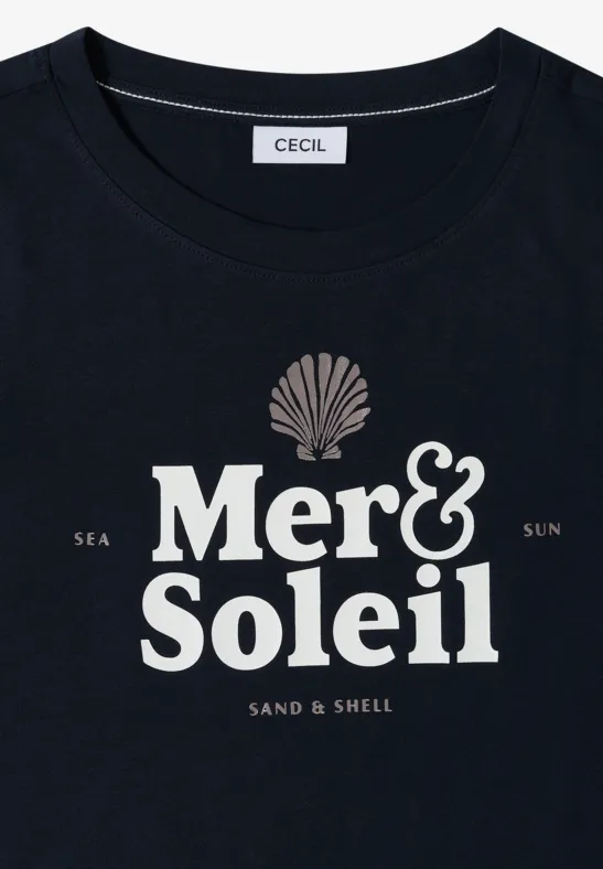 Jersey-T-Shirt mit maritimem Print