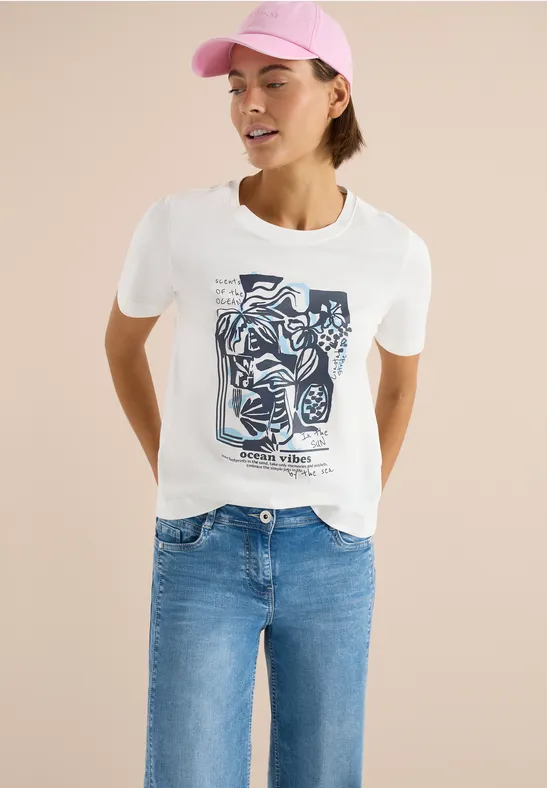 Baumwollshirt mit maritimen Grafik-Print