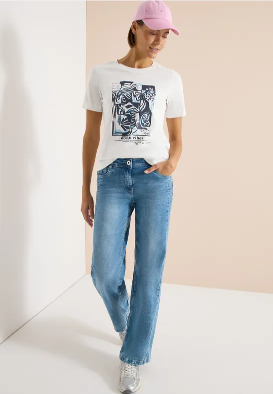 Baumwollshirt mit maritimen Grafik-Print