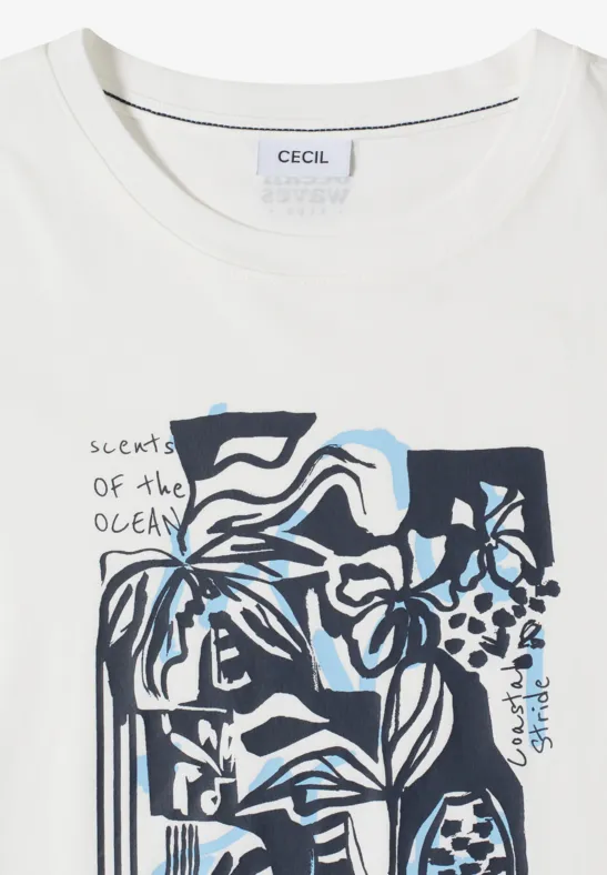 Baumwollshirt mit maritimen Grafik-Print