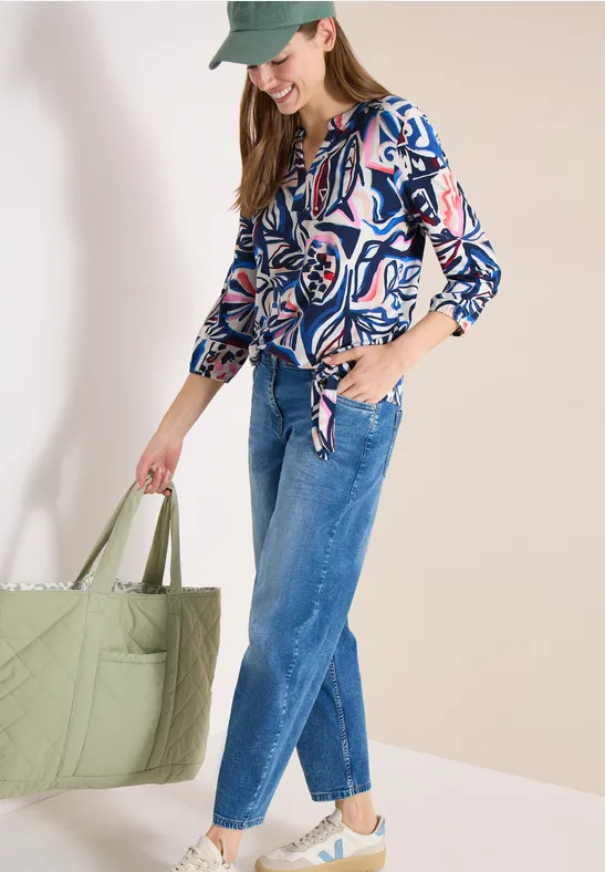 Tunika-Shirt mit abstraktem Print