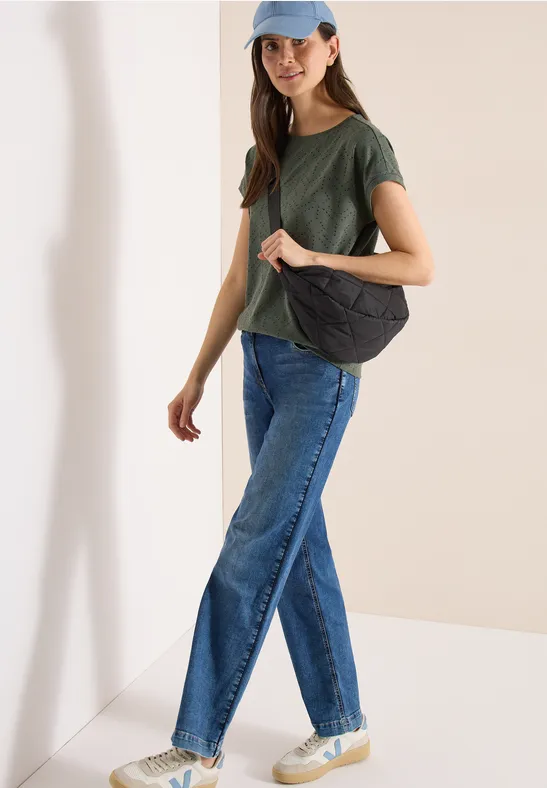 Strickshirt mit U-Boot-Ausschnitt