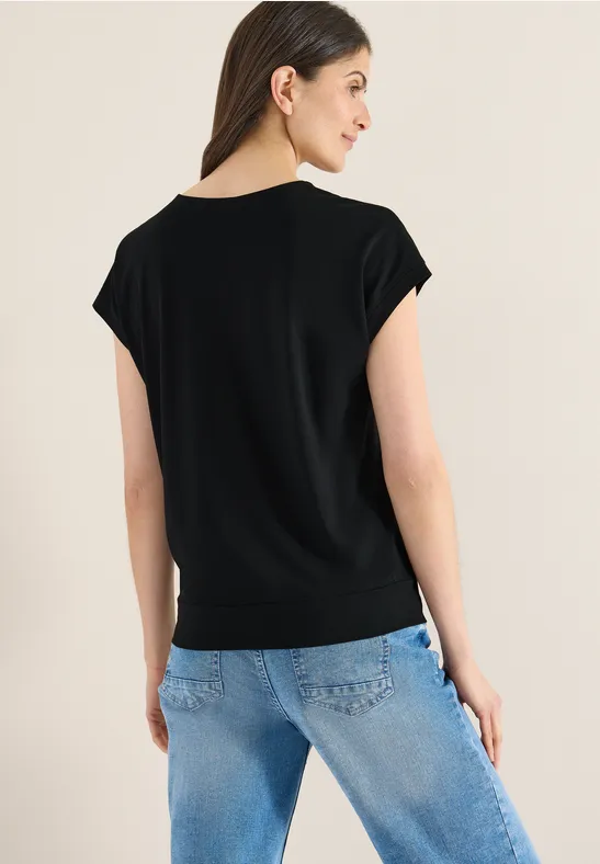 Weiches V-Ausschnitt Basic Shirt