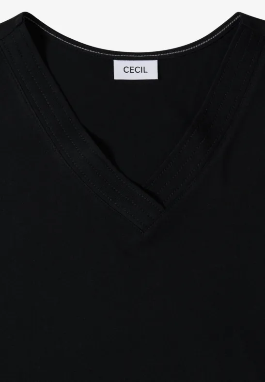 Weiches V-Ausschnitt Basic Shirt