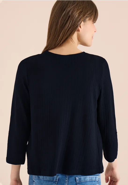 Strukturierte offene Strickjacke