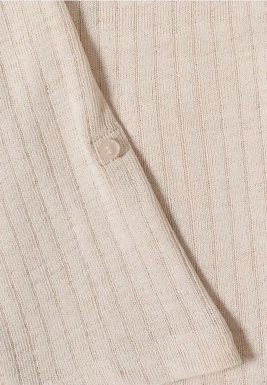 Offene Rippstrick-Jacke mit 3/4-Ärmeln