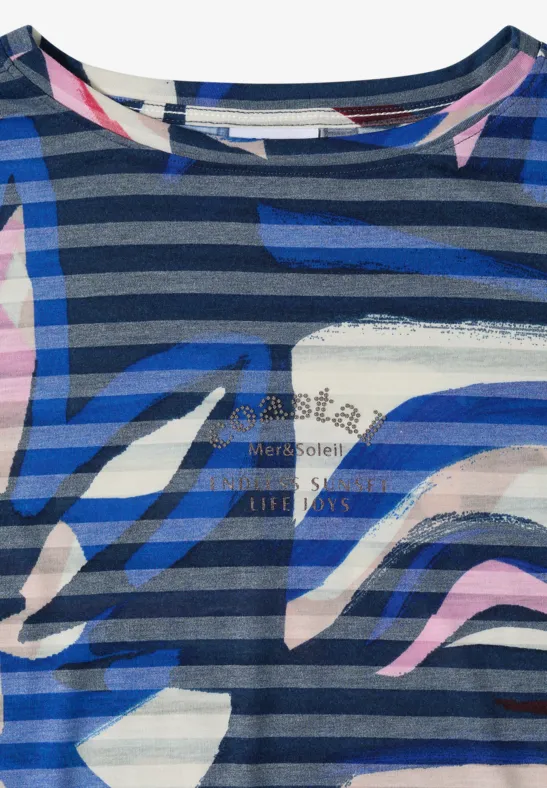 T-Shirt mit Ausbrenner-Streifenmuster