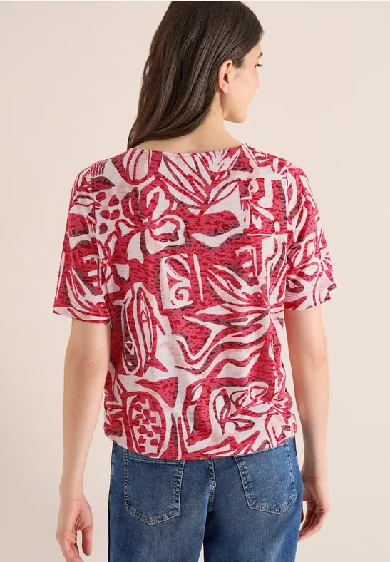 Maritimes Jersey-Shirt in Ausbrenner-Optik
