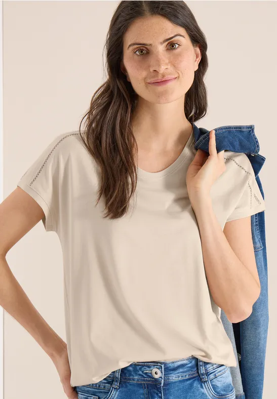 Softe Jersey-Shirt mit Spitzendetails