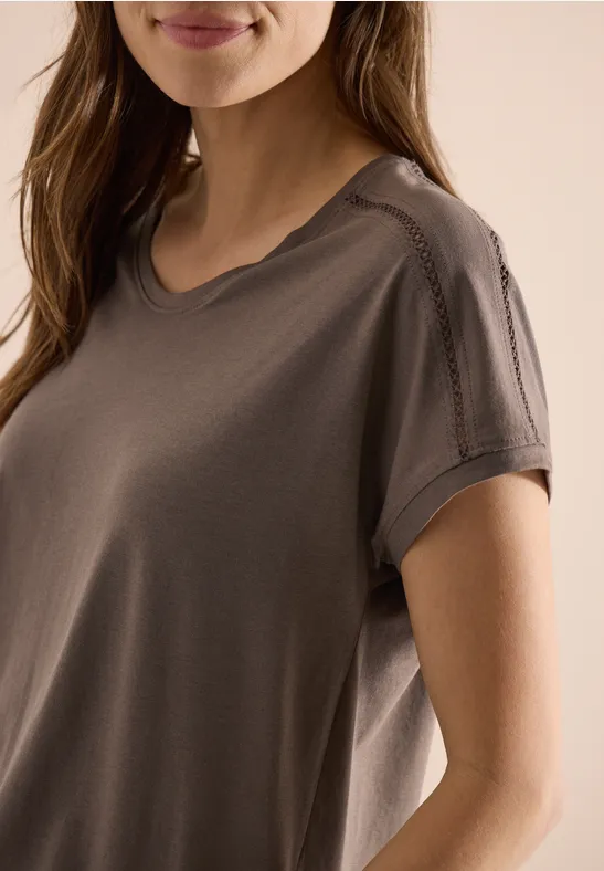 Softe Jersey-Shirt mit Spitzendetails