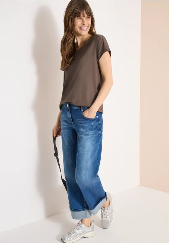 Softe Jersey-Shirt mit Spitzendetails