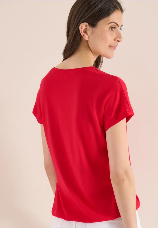 Jerseyshirt mit Spitzendetails