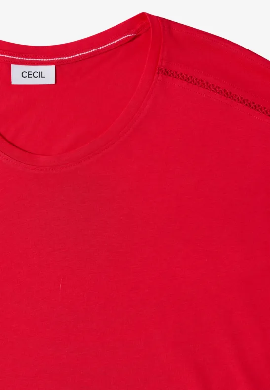 Jerseyshirt mit Spitzendetails