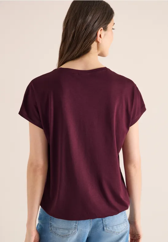 Jerseyshirt mit Spitzendetails
