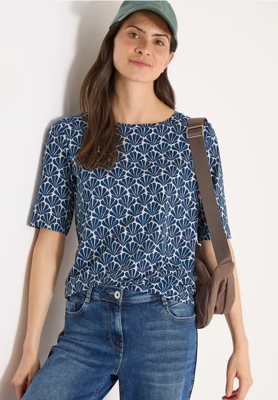 Jerseyshirt mit Muschel-Print