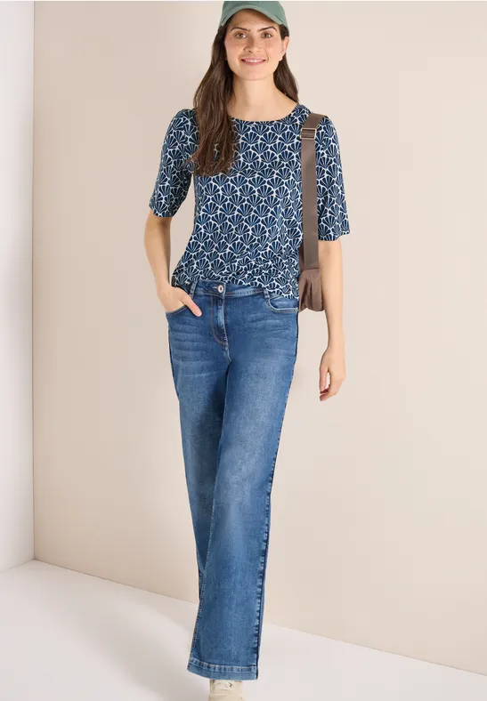 Jerseyshirt mit Muschel-Print