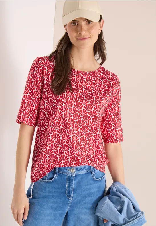 Jerseyshirt mit Muschel-Print