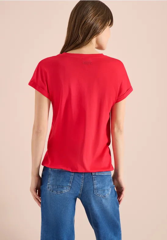 T-Shirt im Tunika-Stil mit Split Neck