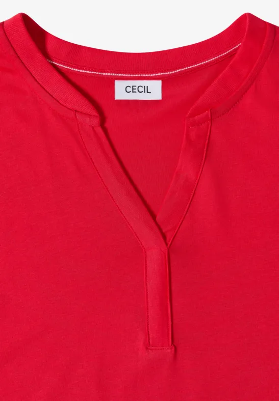T-Shirt im Tunika-Stil mit Split Neck