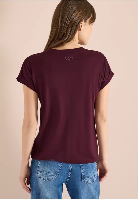 T-Shirt im Tunika-Stil mit Split Neck